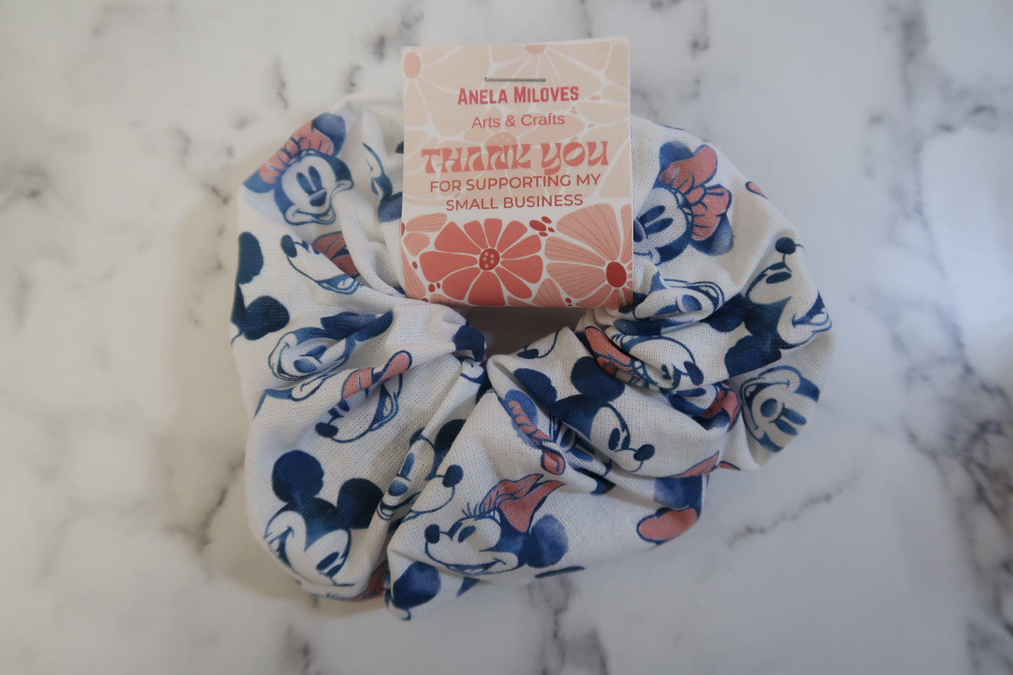 Mickey Mouse Blue Scrunchie