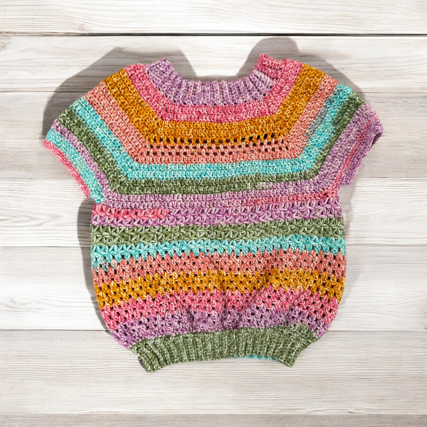 Rainbow Crochet Top